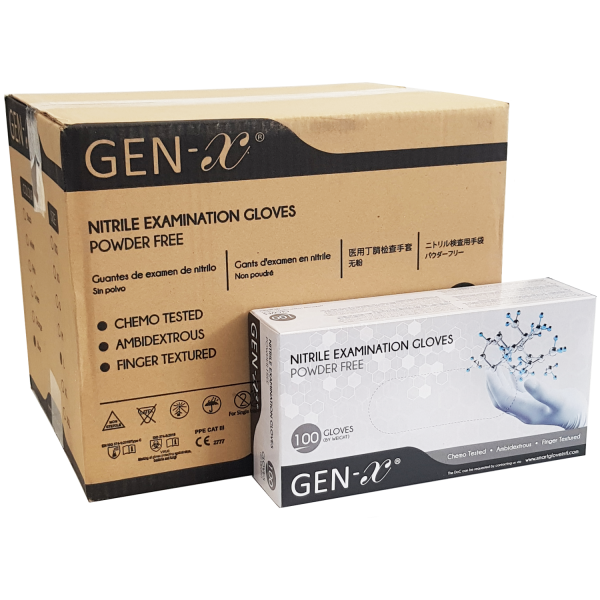 GenX Blue Nitrile Powder Free Gloves HLS Supplies Ltd